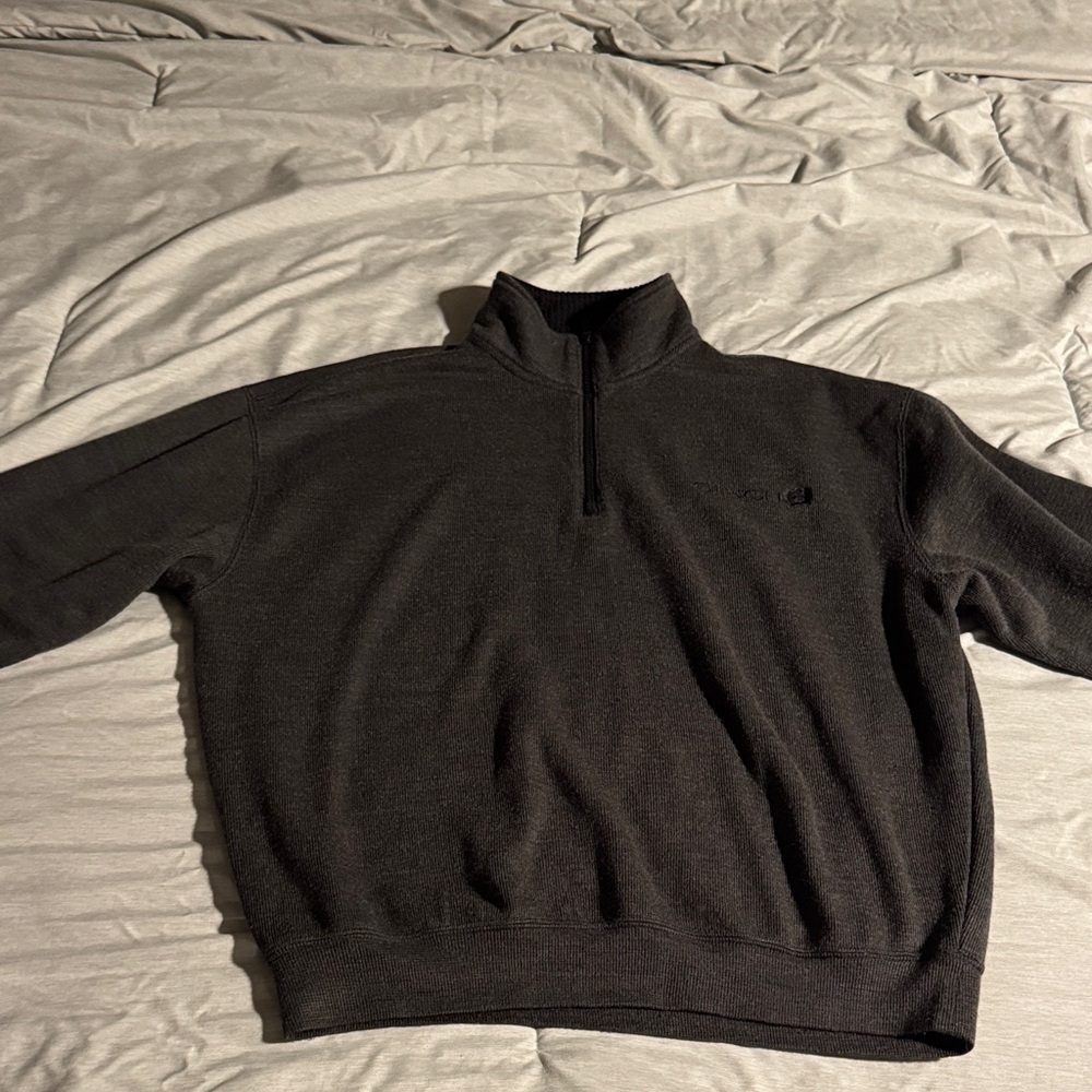 Cinch Men's dark green quarter Zip-Up Sweater